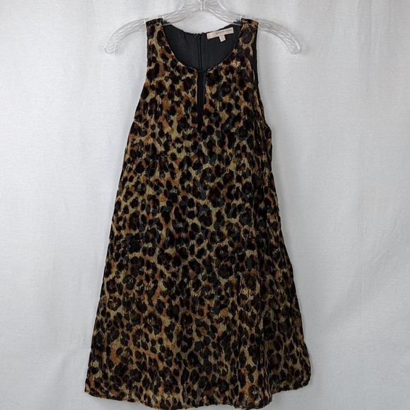 LAVENDAR BROWN  Leopard Print Velvet Textured Dress - Picture 4 of 8